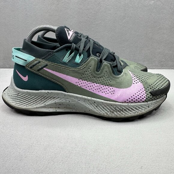 Nike Shoes - Womens Size 8.5 Nike Pegasus Trail 2 Shoes Seaweed / Beyond Pink Running Sneaker